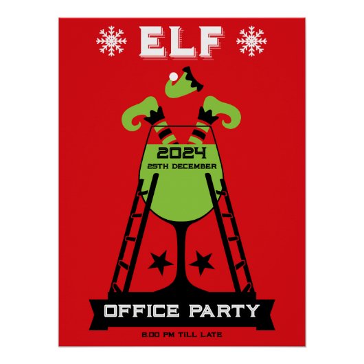 Elf Xmas Party Poster (Vorderseite)