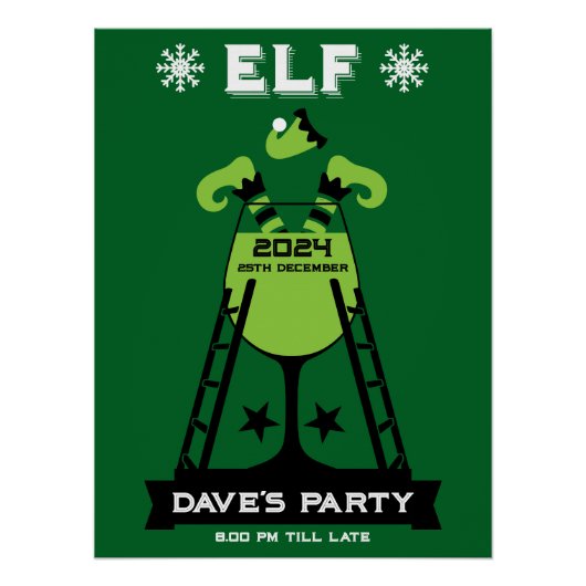 Elf Xmas Party Poster (Vorderseite)