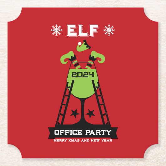Elf Xmas Party Untersetzer (Vorderseite)