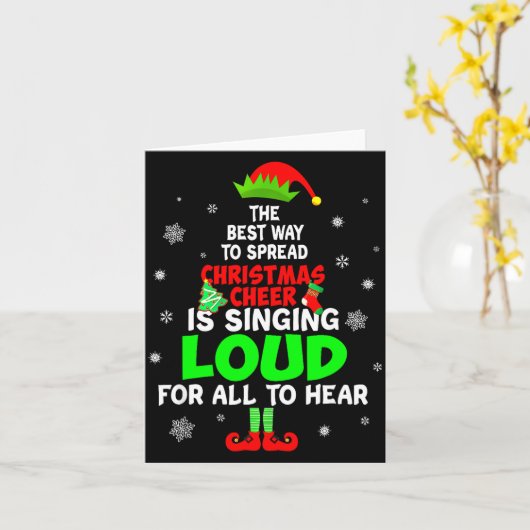 Elf Xmas The Way To Spread Christmas Cheer Men Wom Karte (Gelbe Blume)