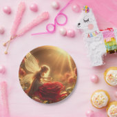 Elfe bestäubt rote Rose mit der Liebe Pappteller (Party)