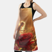 Elfe bestäubt rote Rose mit der Liebe Schürze (InSitu)