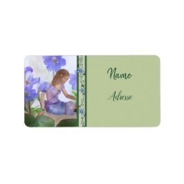 Elfe im Blumenbeet Adressaufkleber