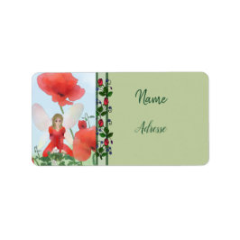 Elfe im Blumenbeet Adressaufkleber