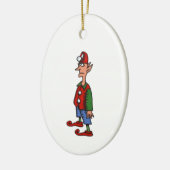 Elfe in strammer Haltung ovaler Keramikschmuck Keramik Ornament (Links)