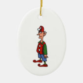 Elfe in strammer Haltung ovaler Keramikschmuck Keramik Ornament (Vorne)