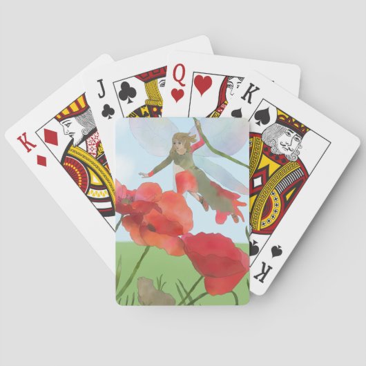 Elfe mit Mohn spielkarten (Rückseite)