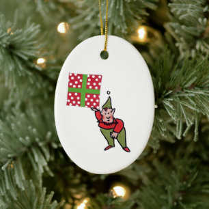 Elfe mit punktgeschenktem ovalen keramikschmuck keramik ornament