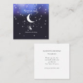 Elfe mit Zauberstab Schaukel Sterne Mond Quadratis Quadratische Visitenkarte (Vorne/Hinten)