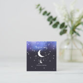 Elfe mit Zauberstab Schaukel Sterne Mond Quadratis Quadratische Visitenkarte (Stehend Vorderseite)