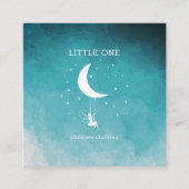 Elfe mit Zauberstab Schaukel Sterne Mond Quadratische Visitenkarte (Vorderseite)