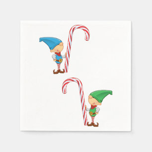 Elfe mit Zuckerstange-Papierservietten Serviette
