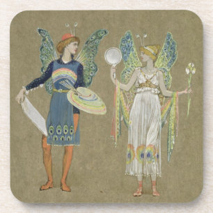 Elfe und feenhafte Maler, "vom Schneemann" 1899 Getränkeuntersetzer