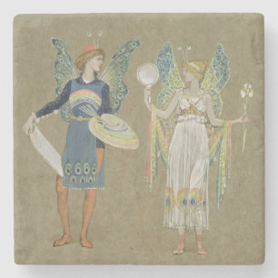 Elfe und feenhafte Maler, "vom Schneemann" 1899 Steinuntersetzer