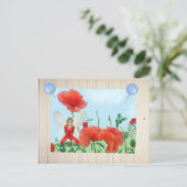 Elfe und Mohn Postkarte (Stehend Vorderseite)