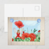 Elfe und Mohn Postkarte (Vorne/Hinten)