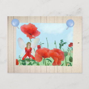 Elfe und Mohn Postkarte