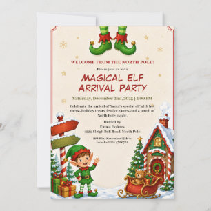 Elfen-Ankunftsfeier Weihnachtsfeier am Nordpol Einladung
