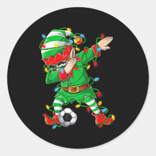 Elfen Dabbing Fußballspieler Weihnachten Dab Xmas Runder Aufkleber