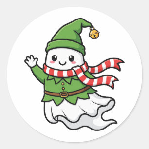 Elfen-Geister-Weihnachten Runder Aufkleber