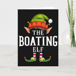 Elfen-Gruppe beim Bootfahren Lustige Weihnachts-Py Karte