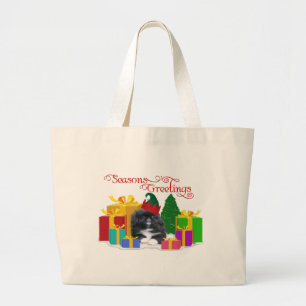 Elfen-Pekingese-Welpe Weihnachten Jumbo Stoffbeutel