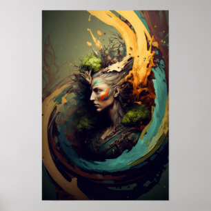 Elfen-Ranger-Fantasy-Plakat D&D Kunst 4 Poster