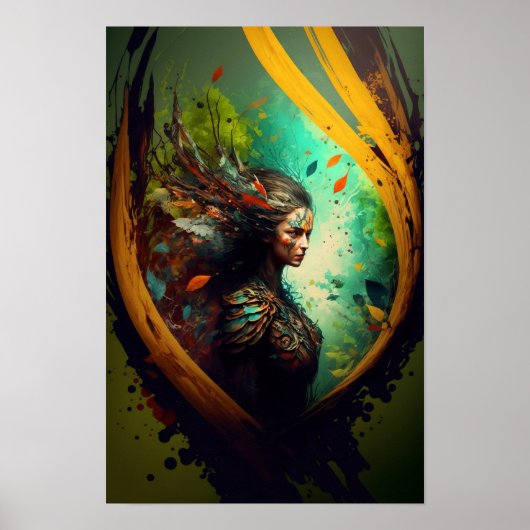 Elfen-Ranger-Fantasy-Poster | D&D-Kunst 3 Poster (Vorne)