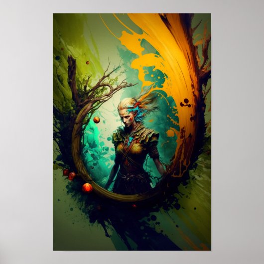 Elfen-Ranger-Fantasy-Poster | D&D Kunst 5 Poster (Vorne)