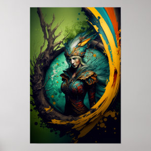Elfen-Ranger-Fantasy-Poster D&D-Kunst 7 Poster