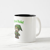 Elfen Regel! Zweifarbige Tasse (VorderseiteRechts)