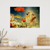 Elfen und Fairies, ein Sommernachtstraum Poster (Küche)