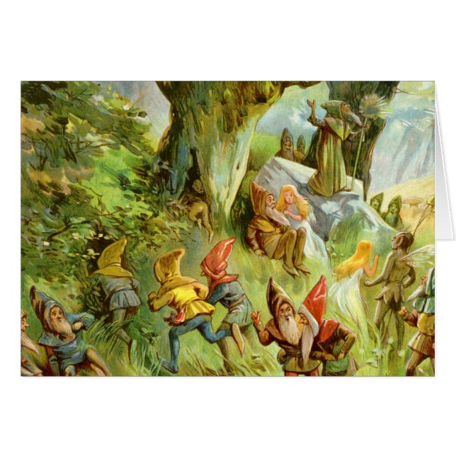 Elfen und Gnome im dunklen, magischen Tiefwald (Vorderseite (Horizontal))