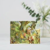 Elfen und Gnome im dunklen, magischen Tiefwald Postkarte (Stehend Vorderseite)