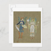 Elfen und Maler, aus "Der Schneemann" 1899 Postkarte (Vorne/Hinten)