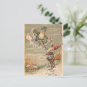 Elfen und Mond Feiertagspostkarte (Stehend Vorderseite)