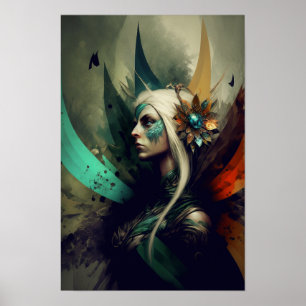 Elfen-Zauberin Fantasy-Poster RPG-Kunst 3 Poster