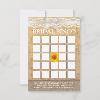 Elfenband Sonnenblume Jute Brautparty Bingo