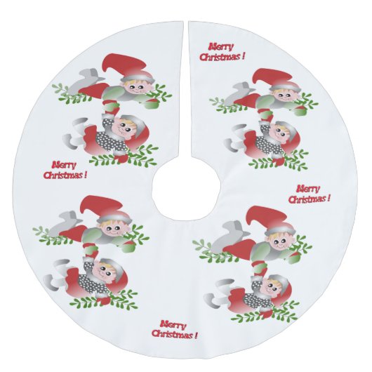 Elfenbaumrock spielen polyester weihnachtsbaumdecke (Vorderseite)