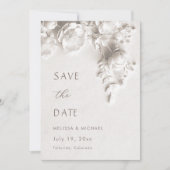 Elfenbein 3D Blumen Hochzeit Save The Date (Vorderseite)