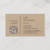Elfenbein 3D Magnolie Rustikal | QR Code Visitenkarte (Rückseite)