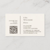 Elfenbein 3D Magnolie Rustikal | QR Code Visitenkarte (Rückseite)