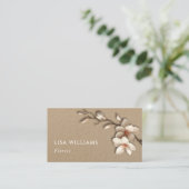 Elfenbein 3D Magnolie Rustikal | QR Code Visitenkarte (Stehend Vorderseite)