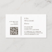 Elfenbein 3D Magnolie Rustikal | QR Code Visitenkarte (Rückseite)