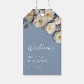 Elfenbein 3D Rosen Hochzeit Willkommen Geschenkanhänger