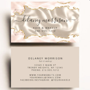 Elfenbein Achat Gold Glitter Luxus Magnetisch Visitenkarte