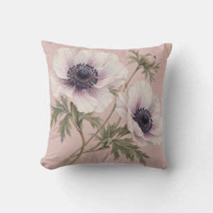 Elfenbein Anemone Navy Zentren Erröten Botanisches Kissen
