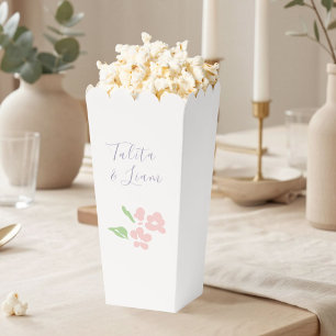 Elfenbein Aquarell Blumen Hochzeit Popcorn Geschenkschachtel
