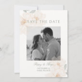 Elfenbein | Aquarell-Blumen-Hochzeit 'Save the Dat (Vorderseite)