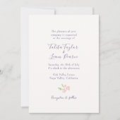 Elfenbein | Aquarell-Blumen-Script-Hochzeit Einladung (Vorderseite)